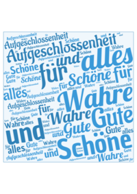 Bild zeigt Wordle "Das Wahre, Gute und Schöne" Bild zeigt Wordle "Das Wahre, Gute und Schöne"