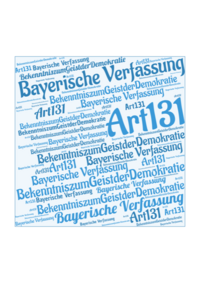 Bild zeigt Wordle zum Verfassungstext "Geist der Demokratie